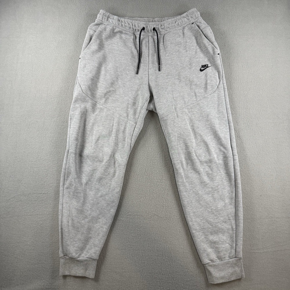 Nike Tech Fleece Joggers Mens Medium Gray Sweatpants Drawstring CU4495-063